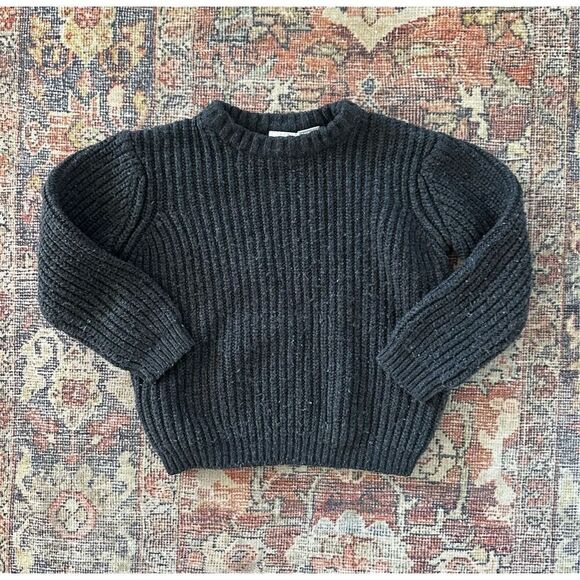 ZARA 2T Wool Blend Crew Neck Grey Toddler Sweater - Picture 1 of 4